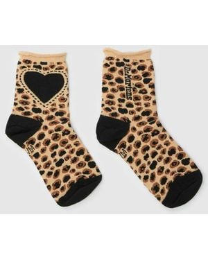 Dr. Martens Leopard Heart Sock - Black