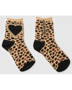 Dr. Martens Leopard Heart Sock - Black