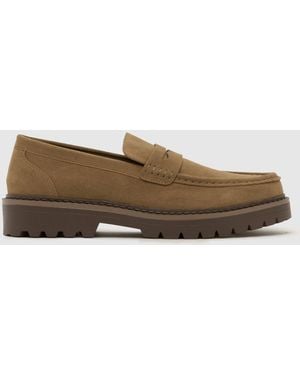 schuh Rex Chunky Loafer Shoes - Brown