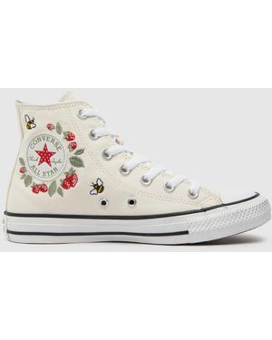 Converse All Star Hi Bees And Berries Trainers - White
