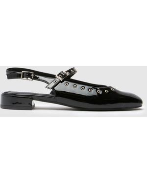 schuh Loven Eyelet Mary Jane Flats - Black