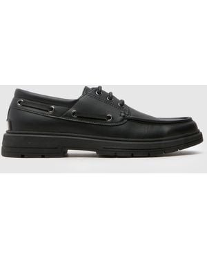 schuh Parks Lace Up Boat Shoes - Black