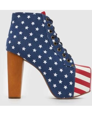 Jeffrey Campbell Lita Stars Stripes Platform Boots - Blue