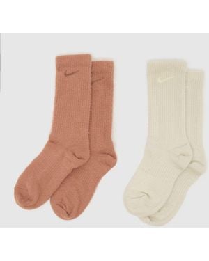 Nike Cosy Crew Sock 2 Pk - Natural