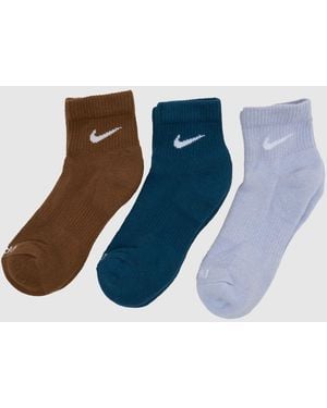 Nike Everyday Ankle Sock 3Pk - Blue