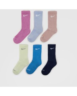 Nike Kids Performance Crew Sock 6Pk - Pink