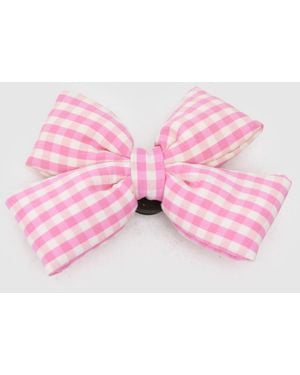 Crocs™ White And Pink Jibbitz Checkerboard Bow Shoe Charm