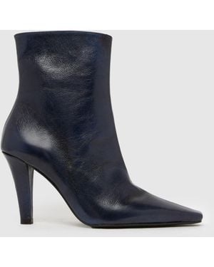 schuh Brunelle Leather Heeled Boot Boots - Blue