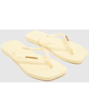 Havaianas Slim Square Logo Metallic Sandals