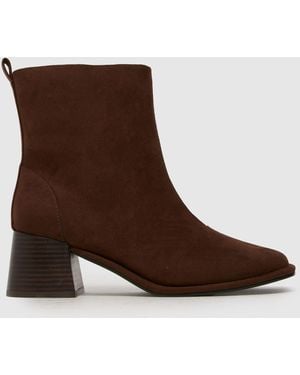 schuh Bowie Block Heel Boots - Brown