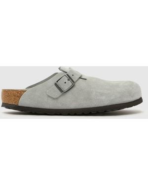 Birkenstock Boston Soft Footbed Clog Sandals - Grey