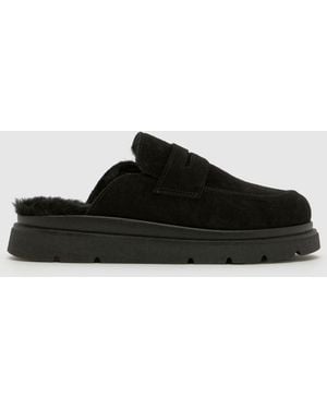 schuh Tamsin Loafer Mule Flats - Black
