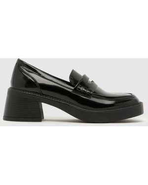 schuh Lavishly Chunky Heeled Loafer Low Heels - Black