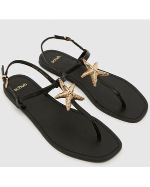 schuh Tove Shell Sandals - Black