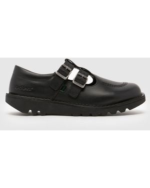Kickers Double T-Bar Flats - Black