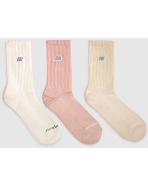New Balance Crew Socks 3 Pack - Pink