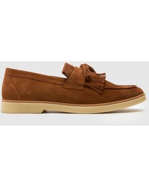 schuh Reggie Suede Loafer Shoes - Brown