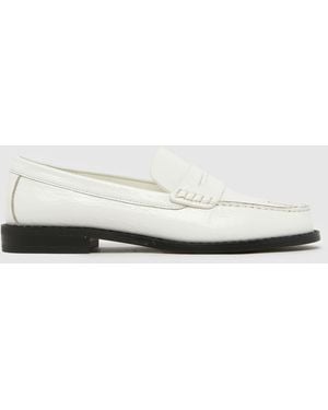 schuh Lillian Leather Penny Loafer Flats - White