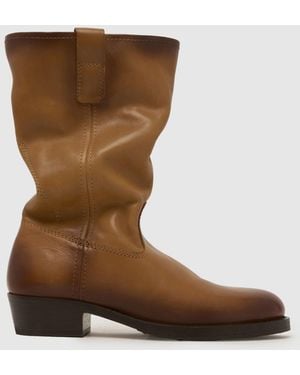 schuh Dublin Leather Slouch Boots - Brown