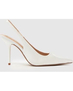 schuh Sade Heeled Slingback Court High Heels - White
