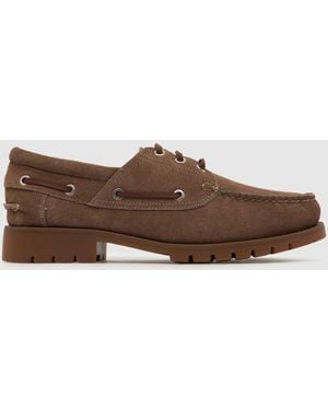 schuh Paris Suede Boat Shoes - Brown