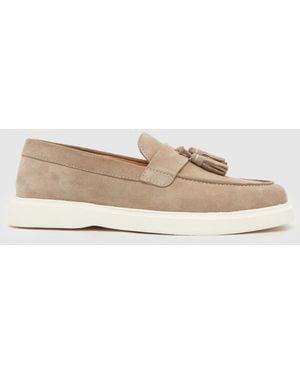 schuh Percy Suede Tassel Loafer Shoes - Natural