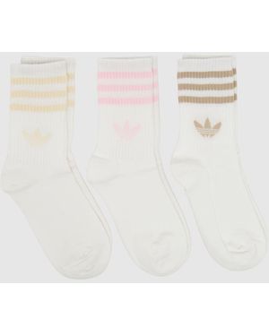 adidas Stripe Crew Sock 3Pk - White