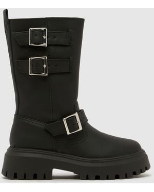 schuh Danbury Leather Biker Boots - Black
