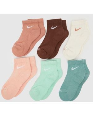 Nike Kids Everyday Ankle Sock 6 Pk - Blue