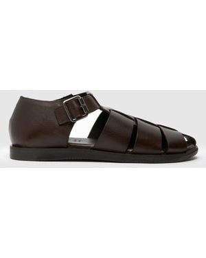 schuh Sirius Leather Fisherman Sandals - Brown