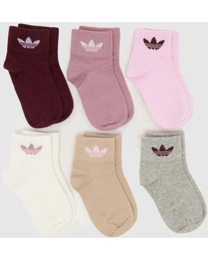 adidas Kids Ankle Sock 6Pk - Pink