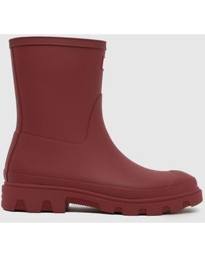 HUNTER Downpour Short Boots - Red