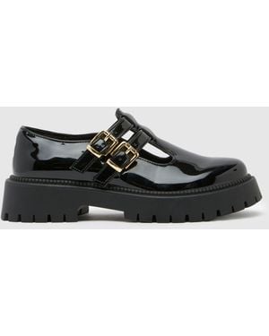 schuh Lucette Strap T-Bar Flats - Black
