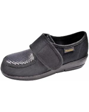 Fischer Hausschuh Fr Damen Stretch-Velours- 230-00-14-04 - Schwarz