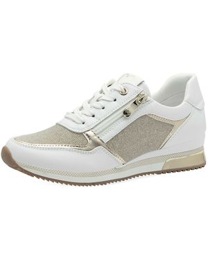 Marco Tozzi Damen Low Sneaker Low Top 2-23713-41 Weiß 137 Tex - Mettallic