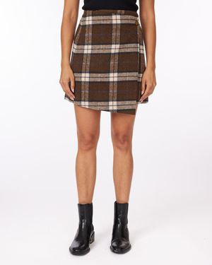 Scotch & Soda Plaid Skirt - Brown