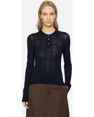Sea Jane Polo Sweater - Blue