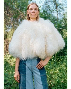 Sea Michaela Fur Cape - Green