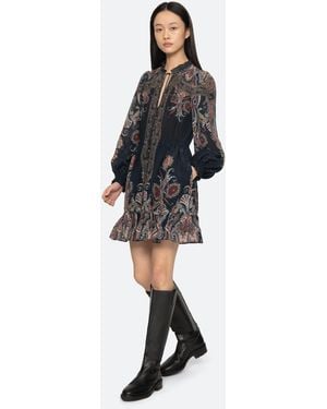 Sea Hyacinth Mini Dress - Black
