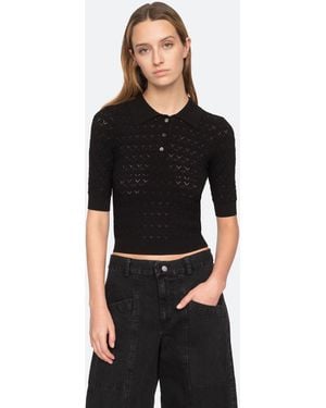 Sea Rue Polo Sweater - Black