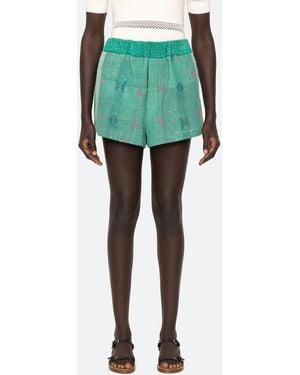 Sea Kantha Shorts - Green