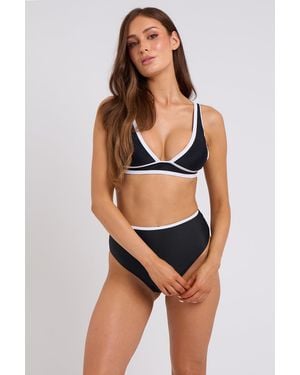 Urban Bliss Contrast Plunge Bikini Top - Blue