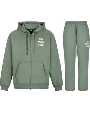 The North Face Sobretta Full Zip Tracksuit Set Cotton - Green