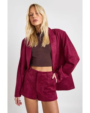 Boohoo Faux Suede Tailored Mini Shorts
