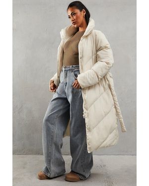 MissPap Padded Maxi Duvet Coat - Grey