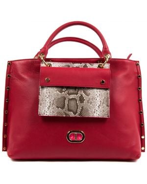 Dee Ocleppo Tote Gm2000 Miami Pitone Rosso Roccia - Red