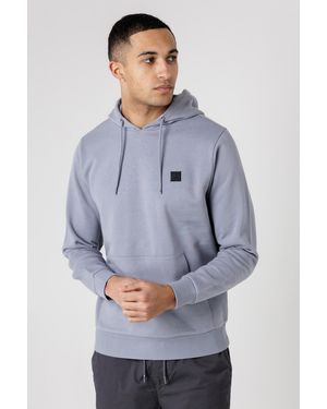 Tokyo Laundry Brushed Back Fleece Hoody With Small Chest Logo - Grey
