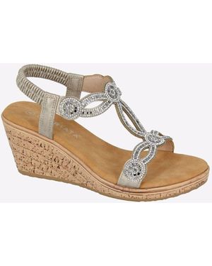 Cipriata Ora Jewelled Wedge Sandal - White