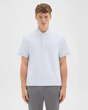 Theory Jacquard Knit Polo Shirt - White