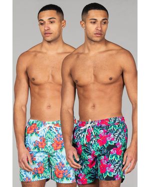 Tokyo Laundry Multi 2-Pack Printed Swim Shorts - White
